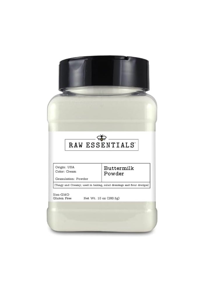 Raw Essentials Buttermilk Powder - Tangy and Creamy Flavor - 10 Ounce Bottle - Image 1